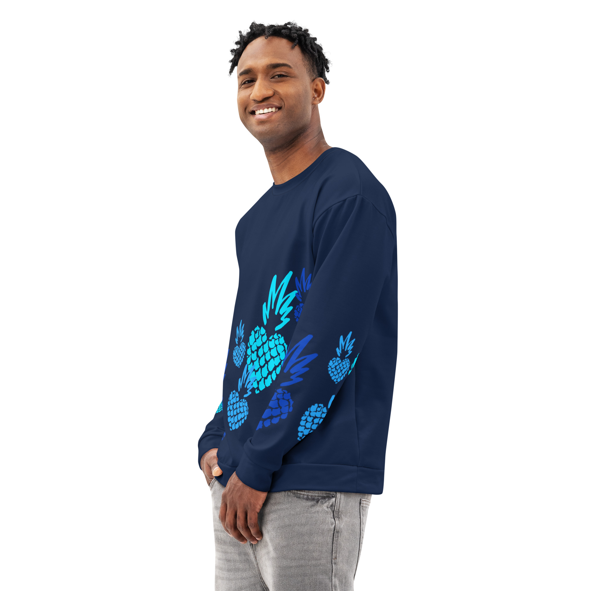 Pineapple Parade Cotton sweatshirt Blue